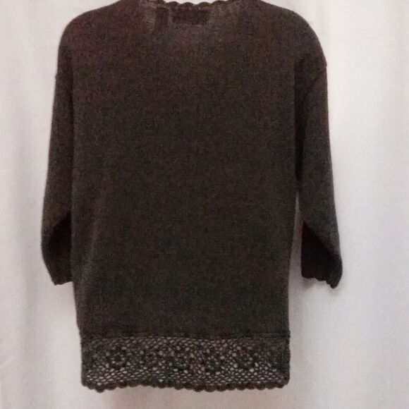 Vintage Trimmings Statement Holiday Sweater Black Beaded Sequin Lace Sz 20W - 40 - Picture 2 of 8
